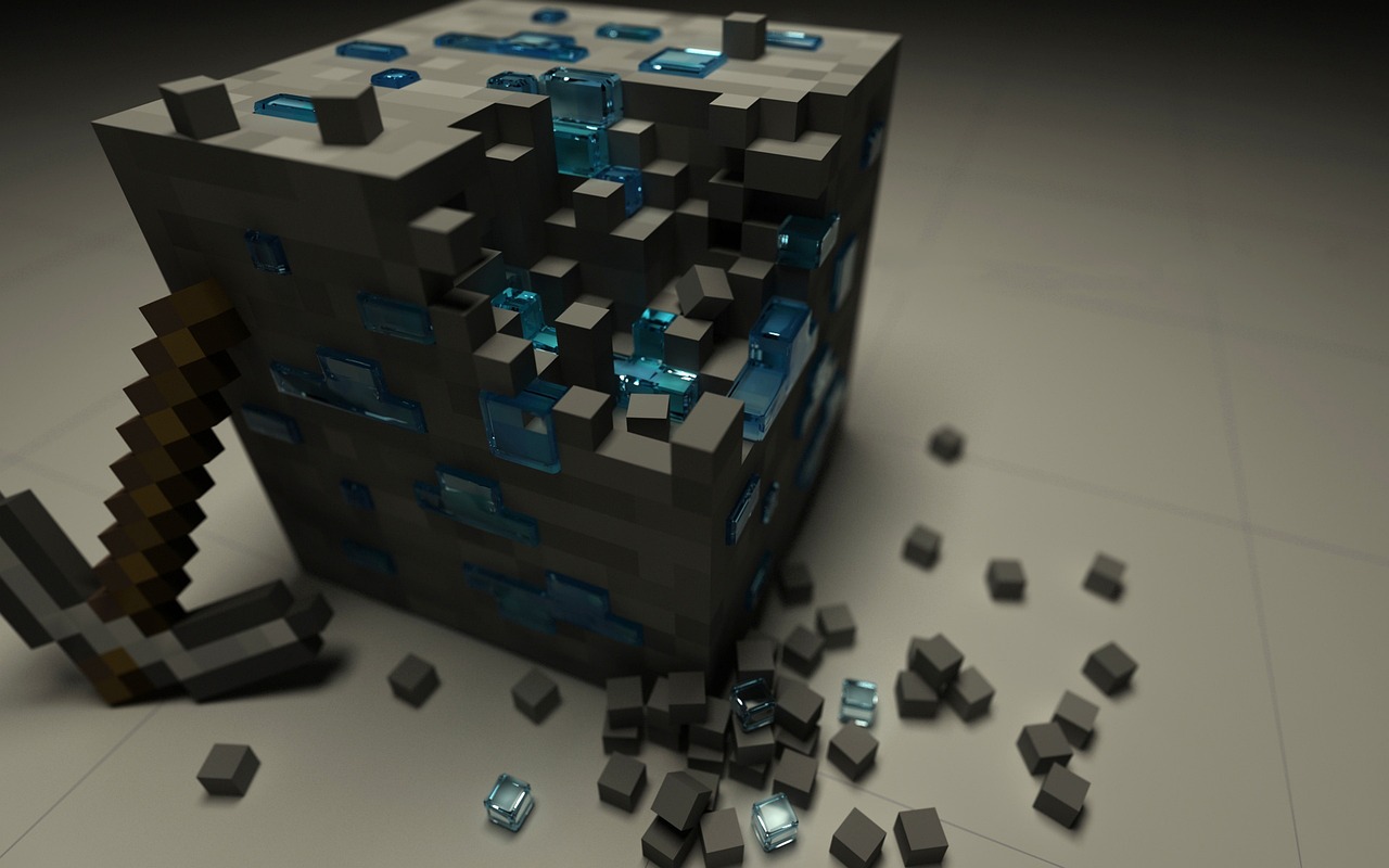Klasická kostička z minecraftu.